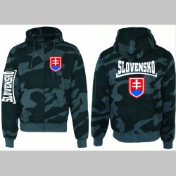 Slovakia  hrubá maskáčová mikina na zips s kapucou vzor Nightcamo-Nočný maskáč "Splinter"